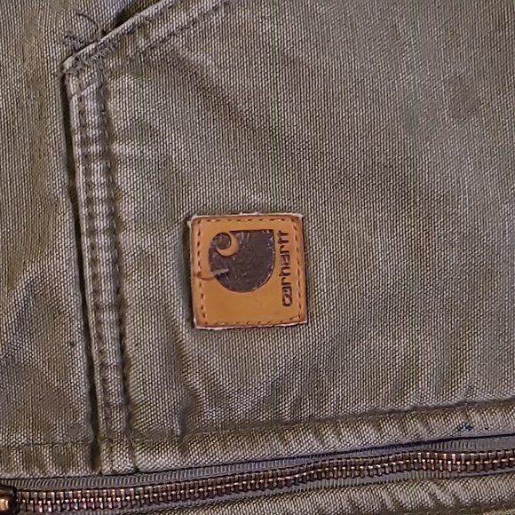 Vintage. Carhartt. USA Components. Zip Vest. Fleece-lined.  Men's size LT - Picture 2 of 16